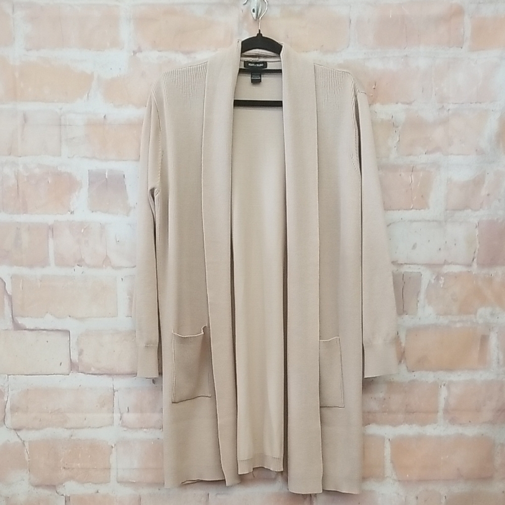 NWT Select + Trend Size 2X Women's Beige Open Front Cardigan Sweater
